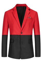 Logan Black And Red Fashionable Notched Lapel Two-Piece Prom Suit